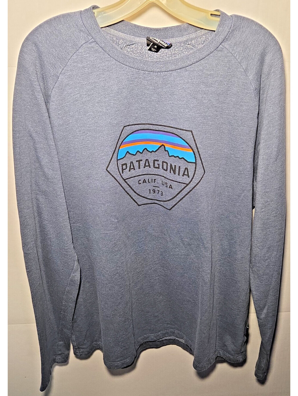 Patagonia Fitz Roy Hex Lightweight Crew Sweatshirt Mens XL Blue STY39548